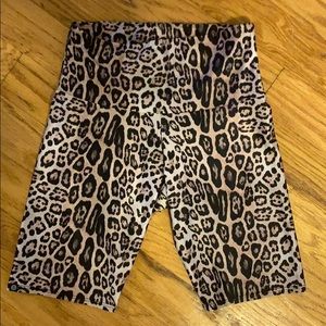 Onzie leopard bike shorts